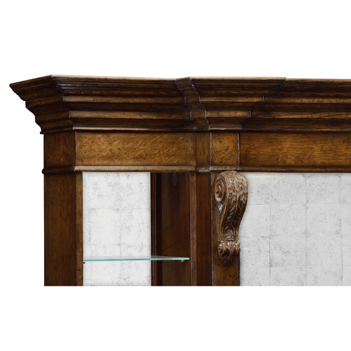 Rear Panel of Linenfold Dark Oak Home Bar