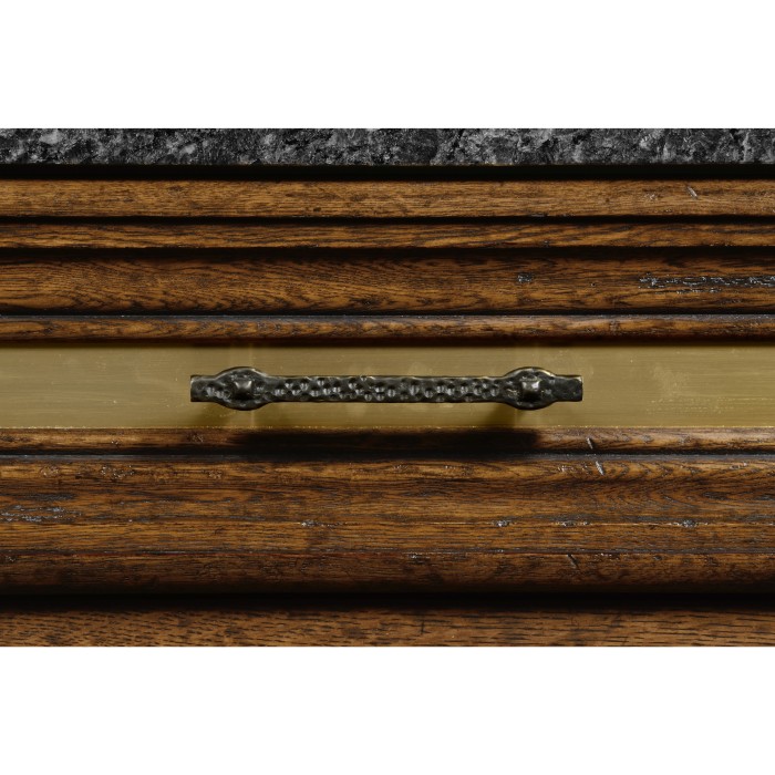 Rear Panel of Linenfold Dark Oak Home Bar