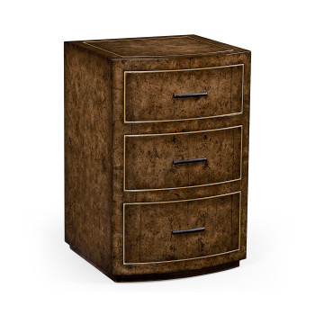 Burl oak chest three drawers