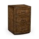 Burl oak chest three drawers