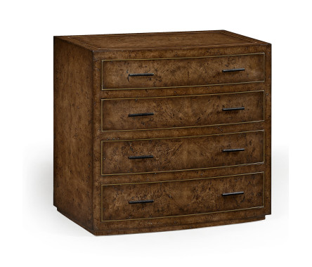 Burl oak chest four drawers