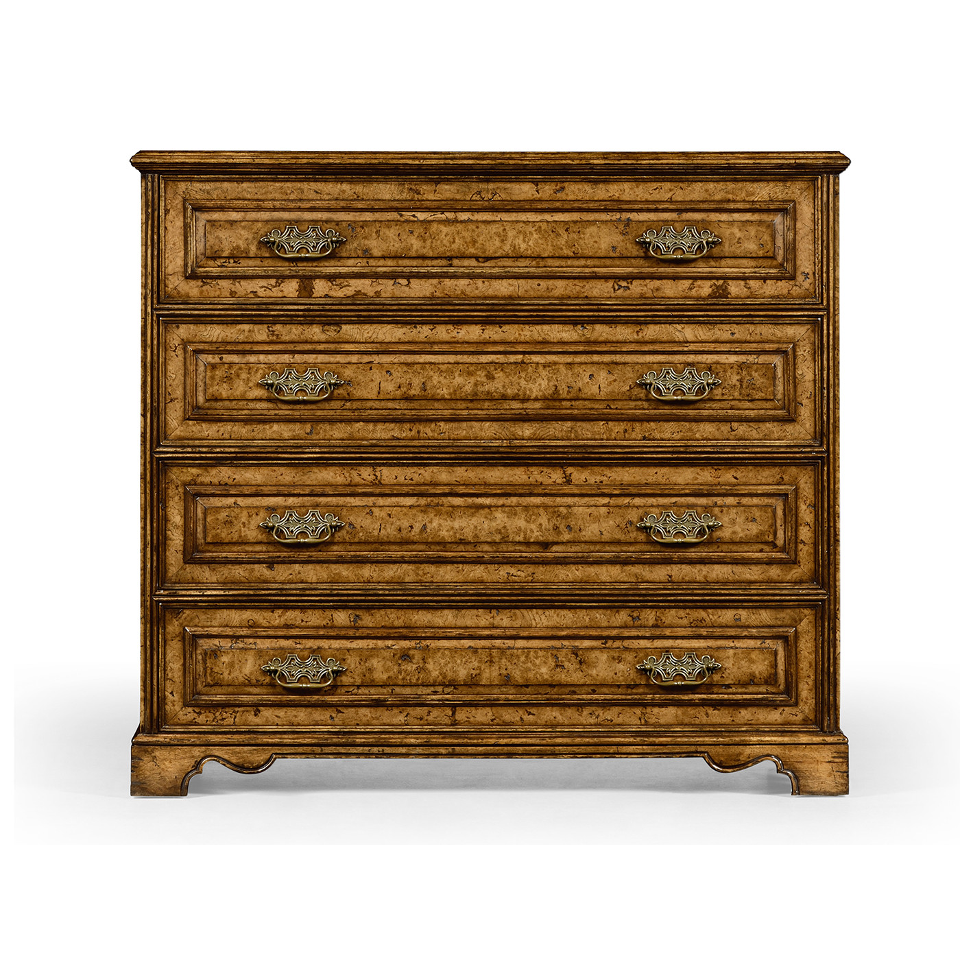 Burl veneered gentleman's writing chest