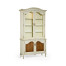 French country style white finish display cabinet