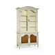 French country style white finish display cabinet