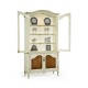 French country style white finish display cabinet