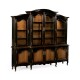 French country style black finish triple cabinet