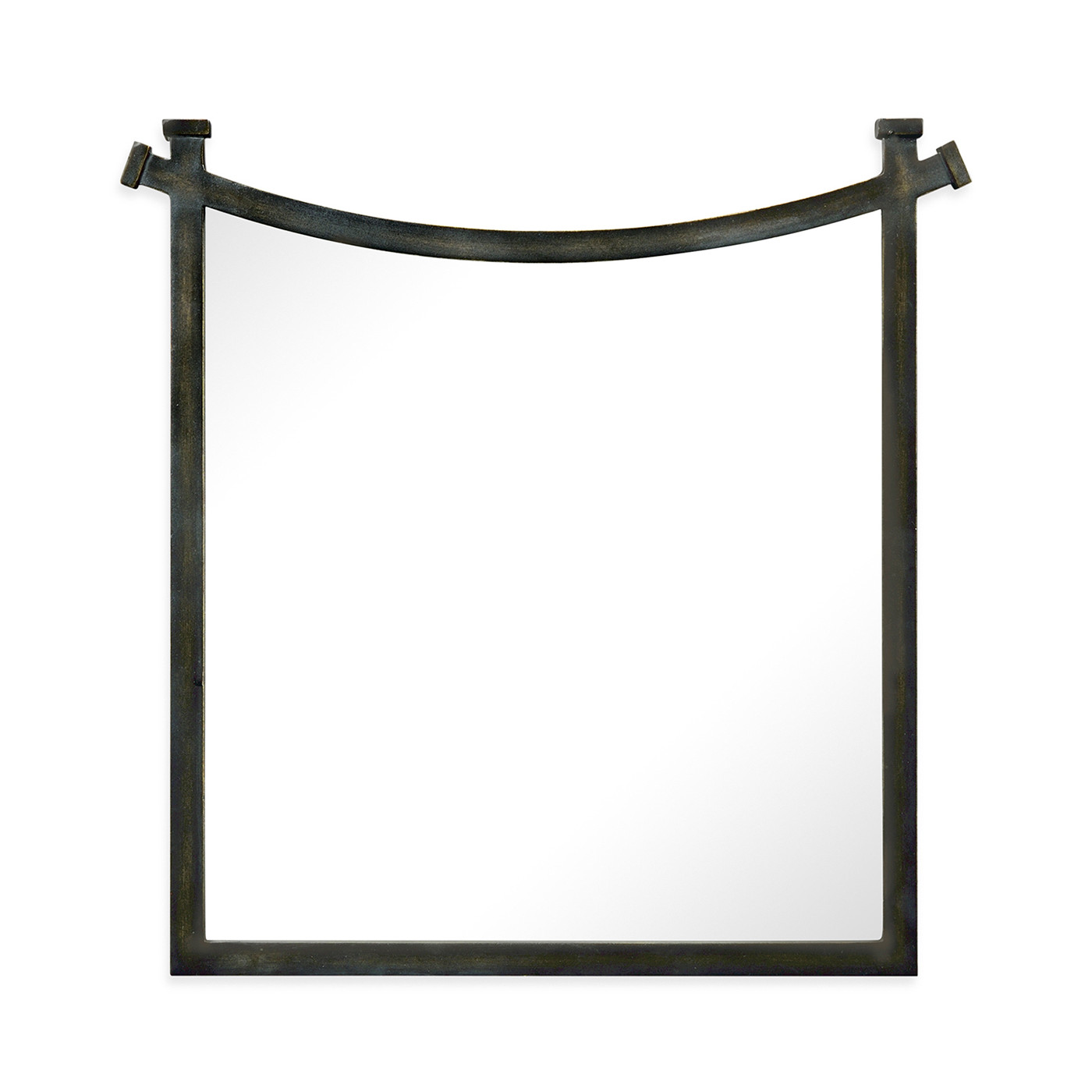 Bronze iron mirror with curved top