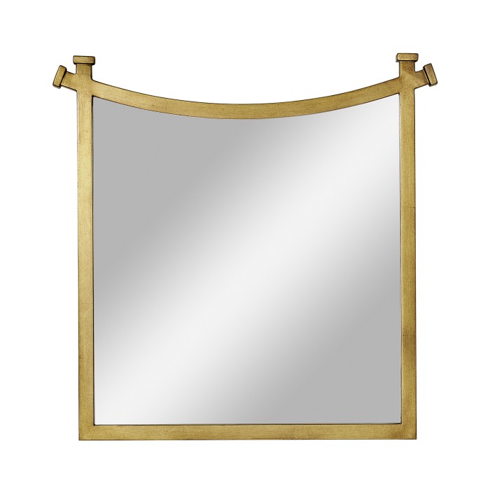Gilded Iron Mirror with Curved Top