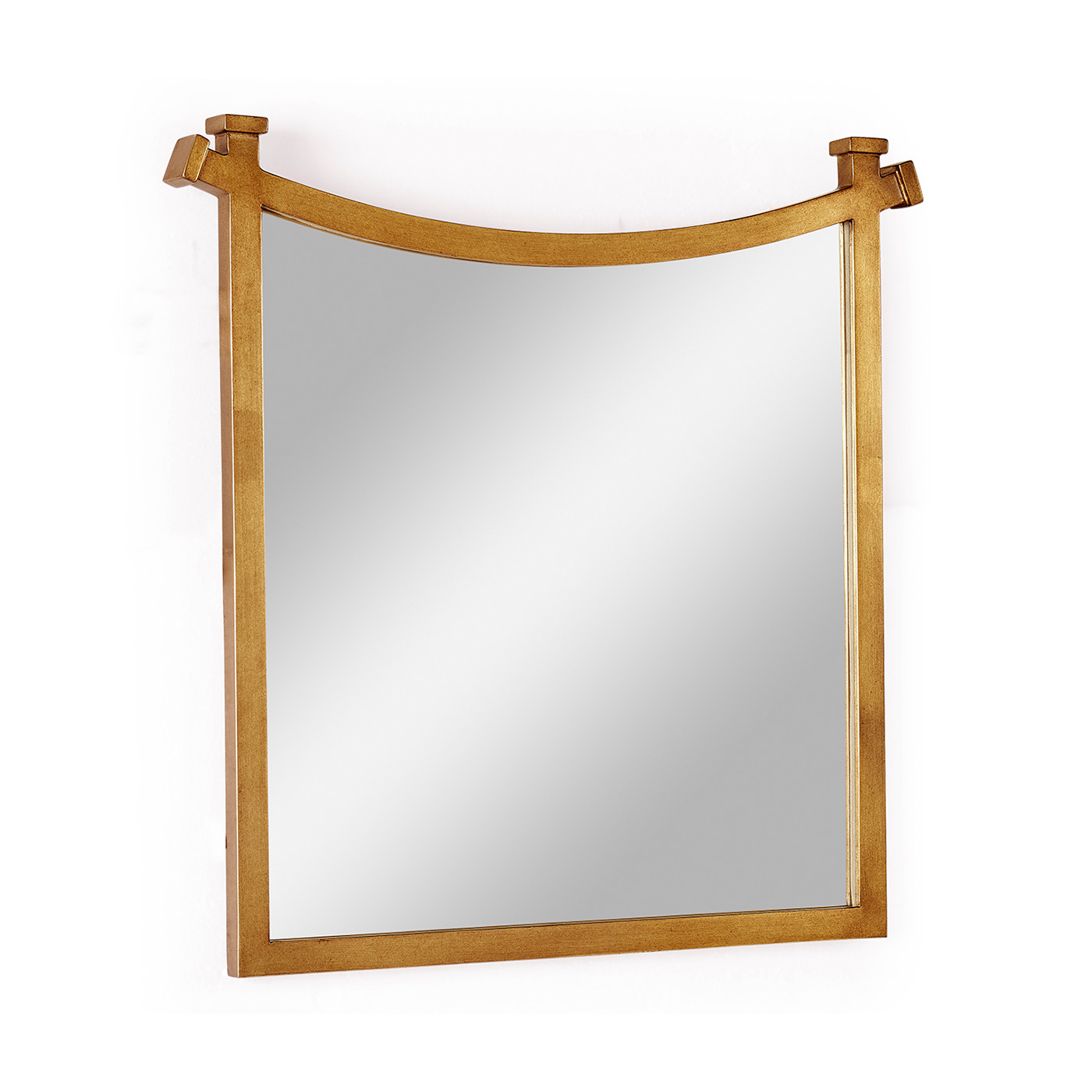 Gilded iron mirror with curved top