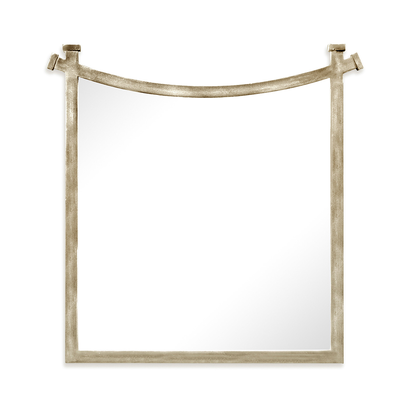 Silver iron mirror with curved top