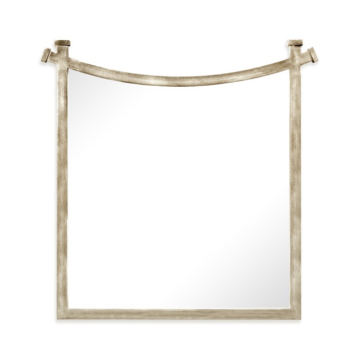 Silver iron mirror with curved top