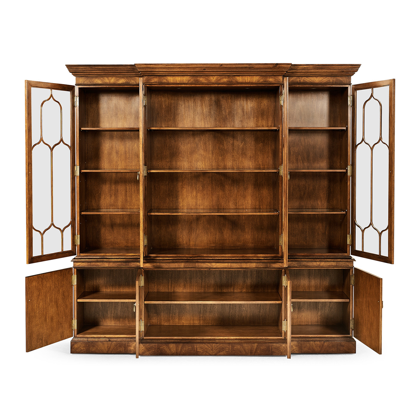 Large Gothic Walnut China Cabinet