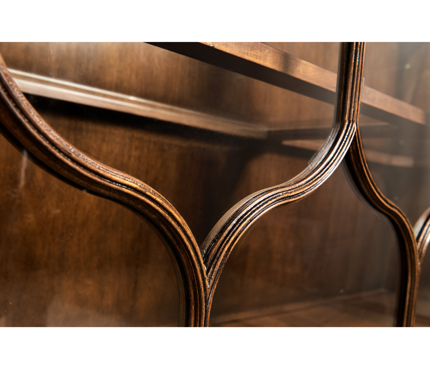 Large Gothic Walnut China Cabinet