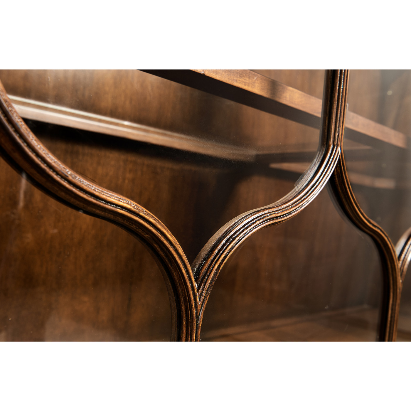 Large Gothic Walnut China Cabinet