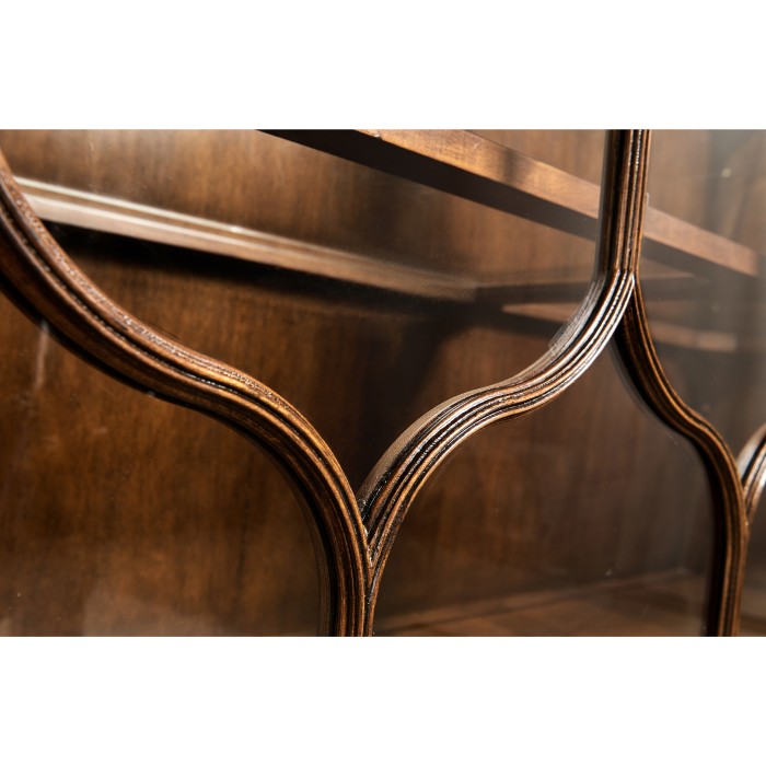 Large Gothic Walnut China Cabinet