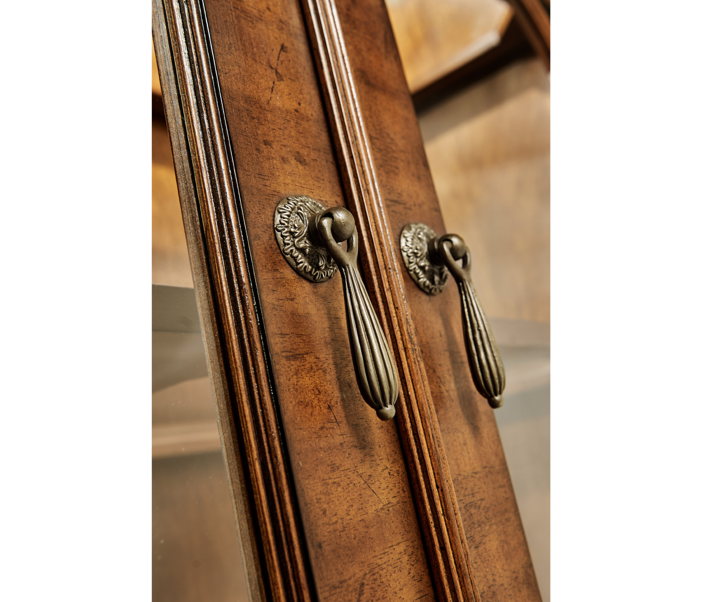 Large Gothic Walnut China Cabinet