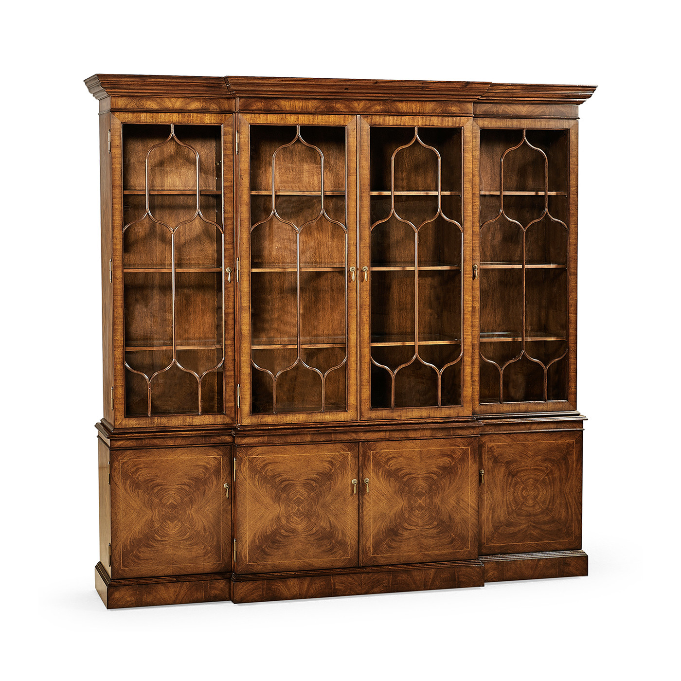 Large Gothic Walnut China Cabinet