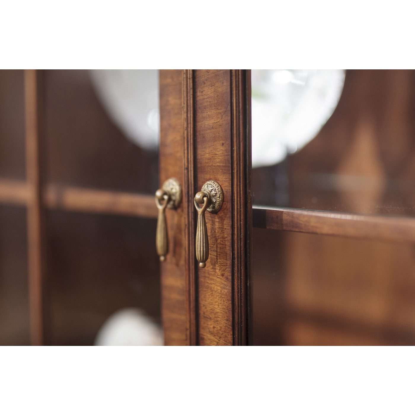 Large Gothic Walnut China Cabinet