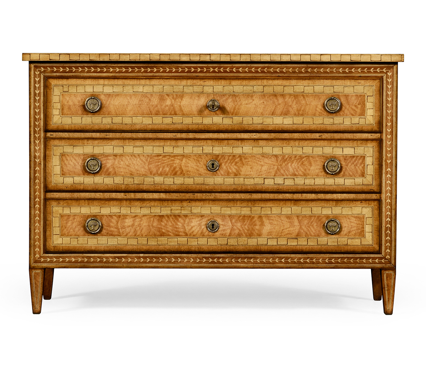 Satinwood directoire large chest of drawers