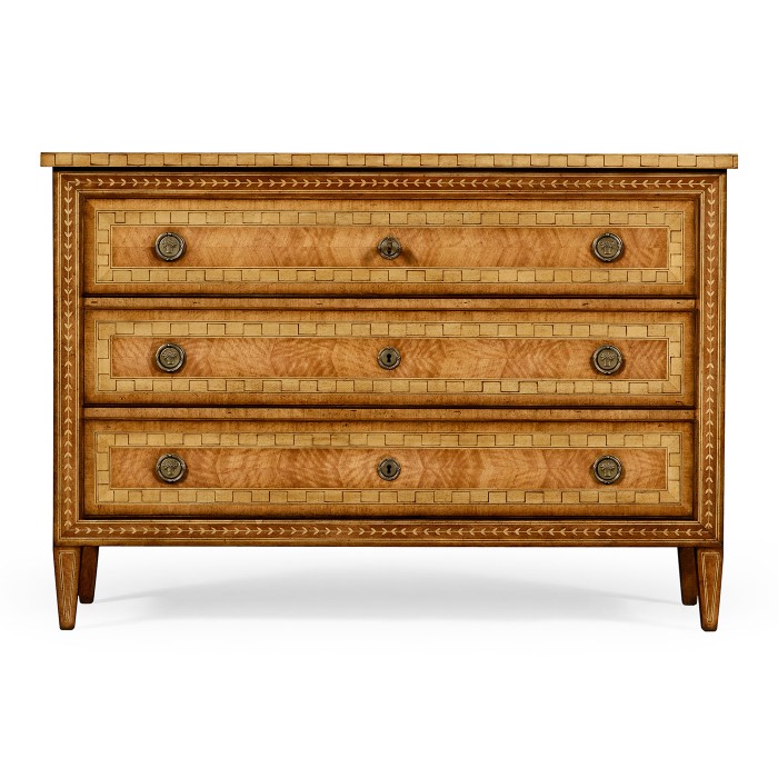 Satinwood directoire large chest of drawers