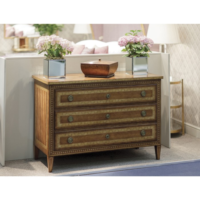 Satinwood directoire large chest of drawers