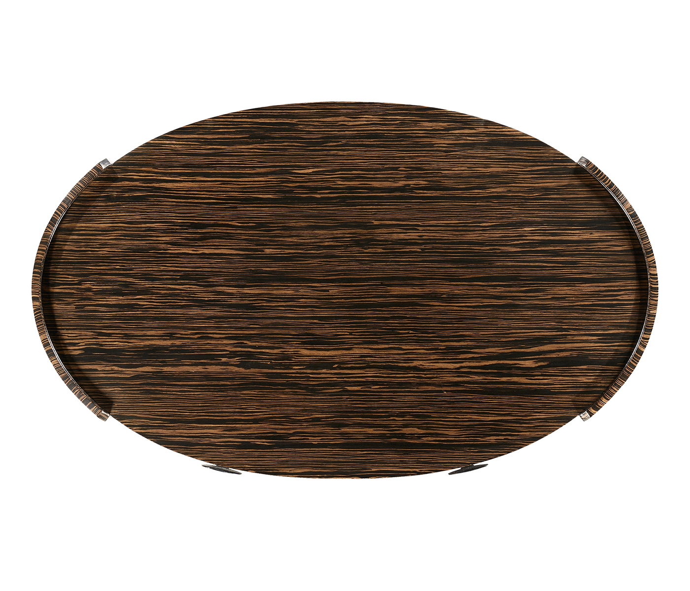 Anthracite faux shagreen & macassar ebony oval coffee table