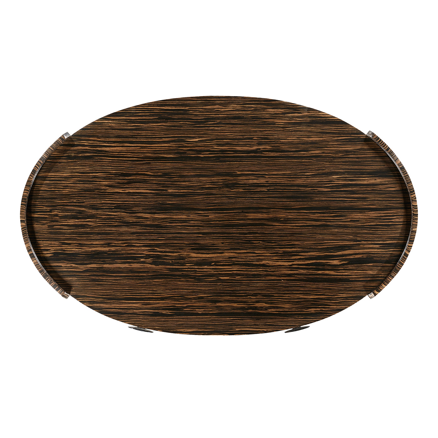 Anthracite faux shagreen & macassar ebony oval coffee table