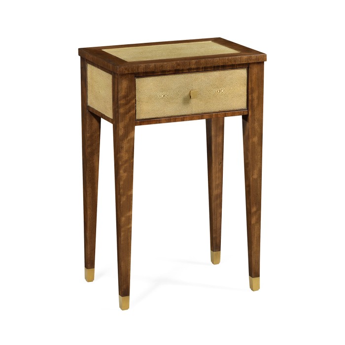Ivory Shagreen Rectangular Lamp Table