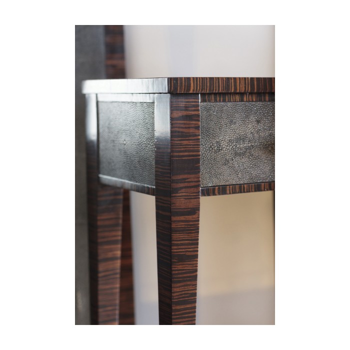 Ivory Shagreen Rectangular Lamp Table
