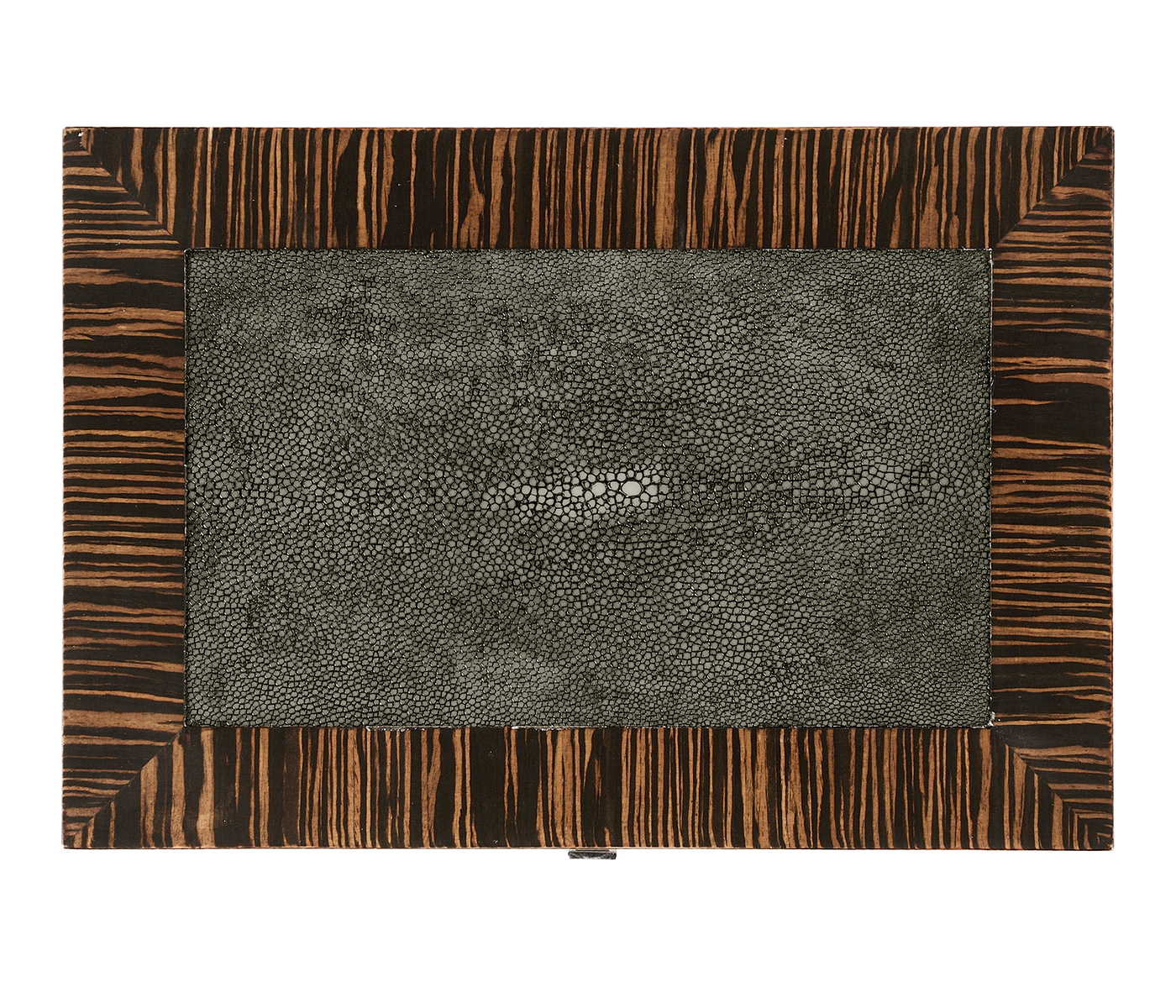 Anthracite Faux Shagreen and Macassar Ebony Lamp Table