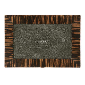 Anthracite Faux Shagreen and Macassar Ebony Lamp Table