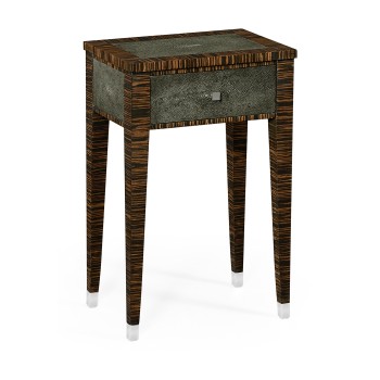 Anthracite Faux Shagreen and Macassar Ebony Lamp Table