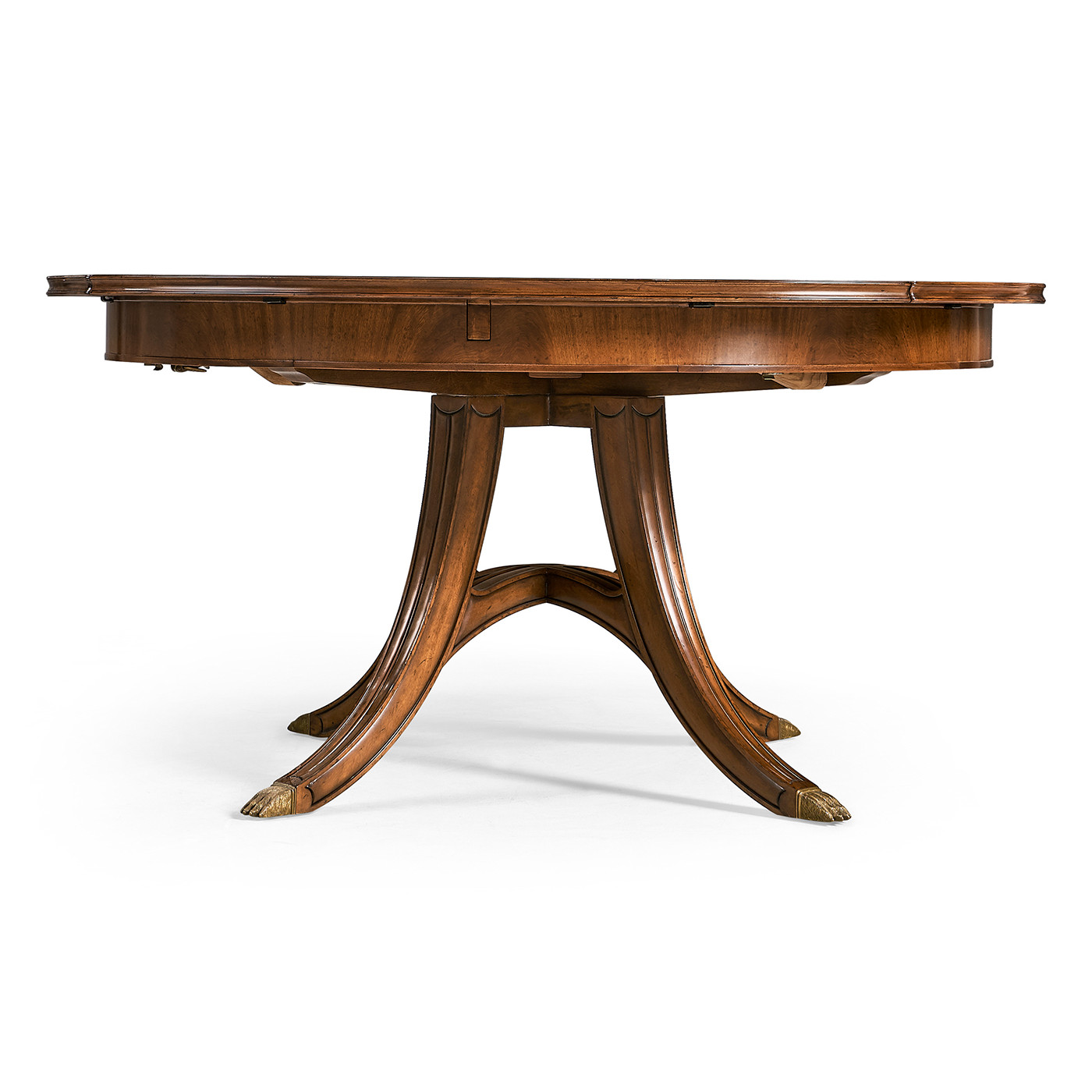 Crotch Walnut Circular Dining Table with Self–Storing Leaves 59