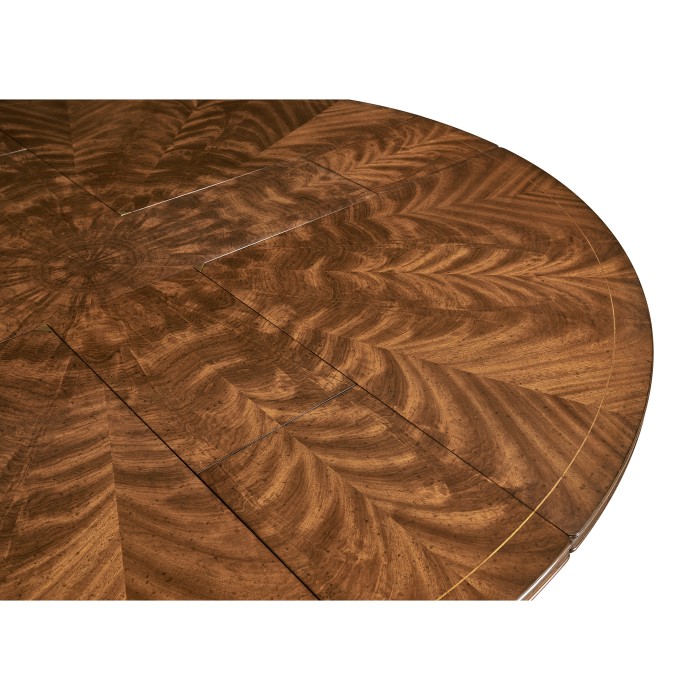 Crotch Walnut Circular Dining Table with Self–Storing Leaves 59