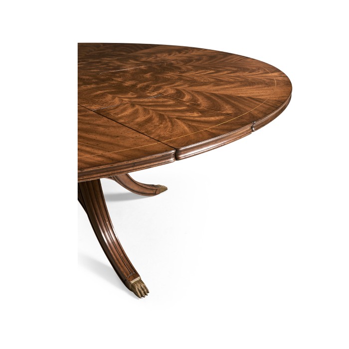 Crotch Walnut Circular Dining Table with Self–Storing Leaves 59