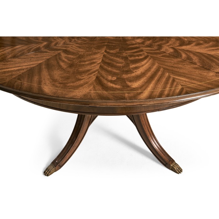 Crotch Walnut Circular Dining Table with Self–Storing Leaves 59