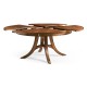 Crotch Walnut Circular Dining Table with Self–Storing Leaves 59