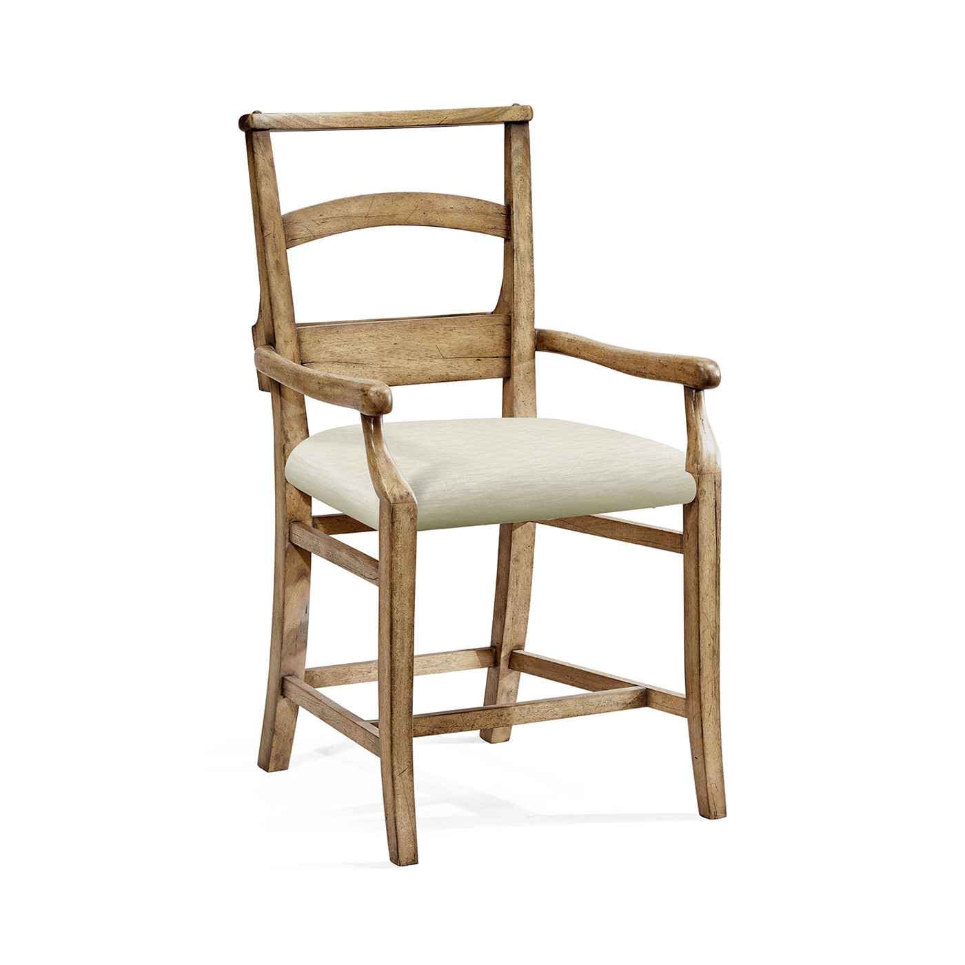 Rustic Light Driftwood Church Dining Arm Chair