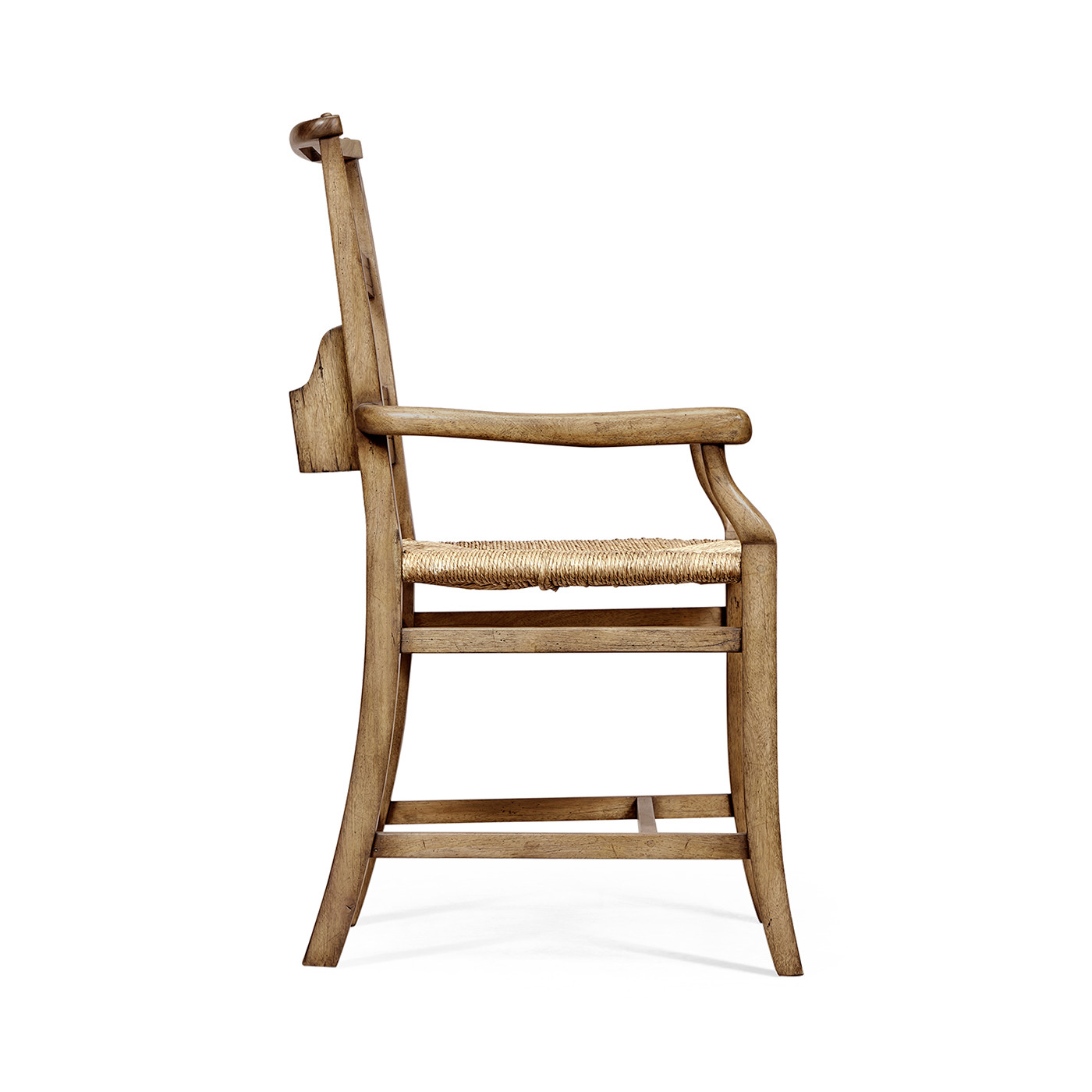 Rustic Light Driftwood Church Dining Arm Chair