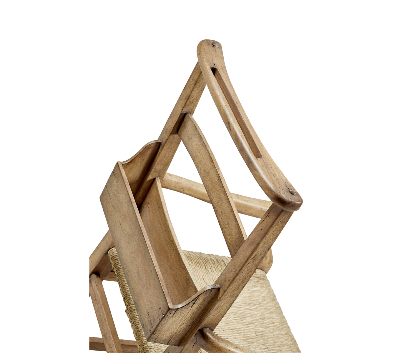 Rustic Light Driftwood Church Dining Arm Chair