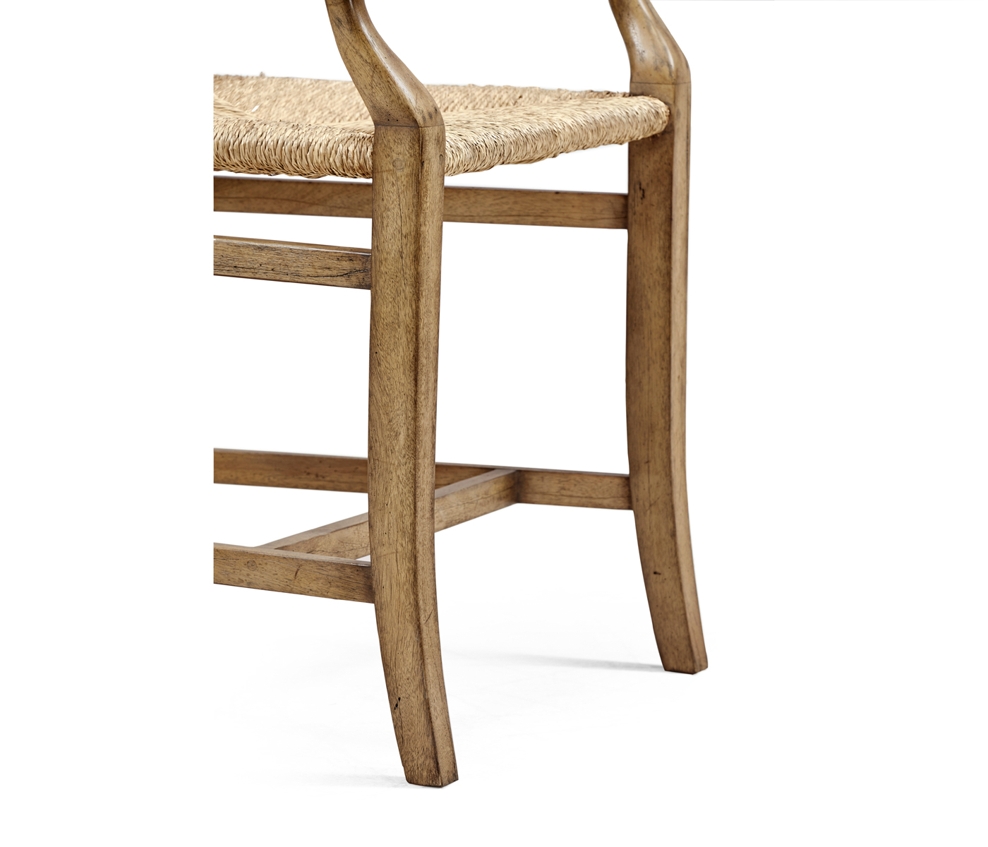 Rustic Light Driftwood Church Dining Arm Chair