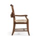 Rustic Walnut Church Dining Arm Chair