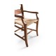 Rustic Walnut Church Dining Arm Chair