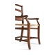 Rustic Walnut Church Dining Arm Chair