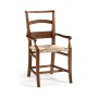 Rustic Walnut Church Dining Arm Chair