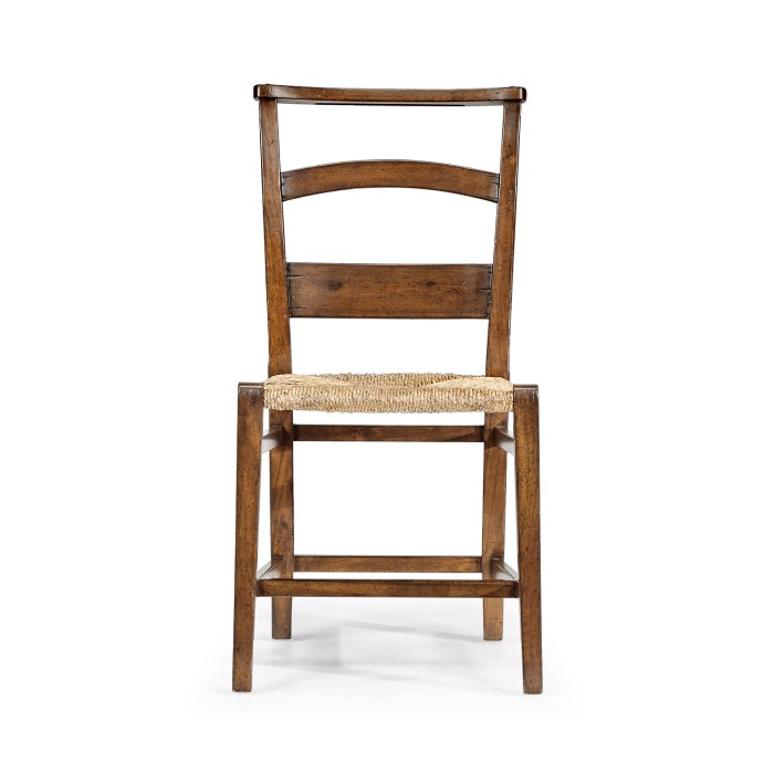 Rustic Walnut Church Dining Side Chair
