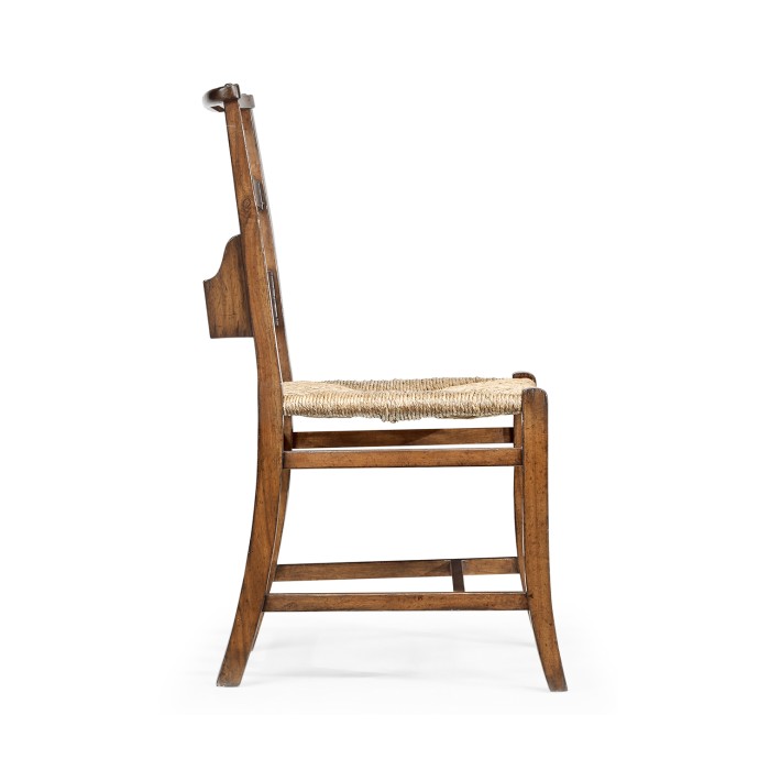 Rustic Walnut Church Dining Side Chair