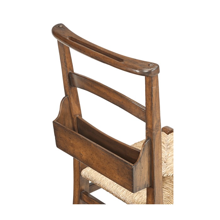 Rustic Walnut Church Dining Side Chair