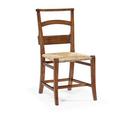 Rustic Walnut Church Dining Side Chair