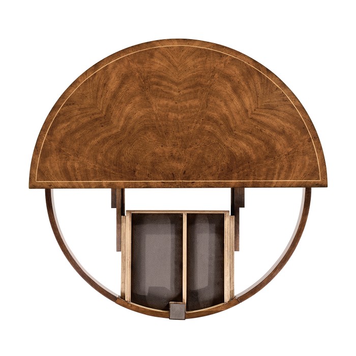 Walnut Flip-Top Demilune Breakfast Table 36